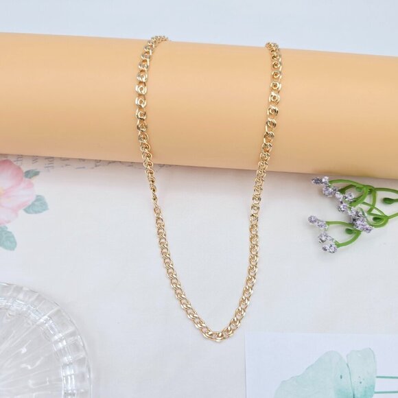 Chunky Rose Gold Chain Necklace for Women, 19.7 Inch Stylish Look, XPNL0030 - Picture 3 of 12